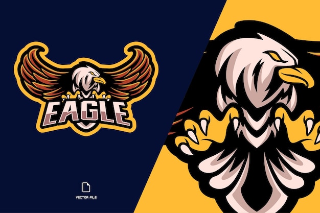 Eagle maskottchen esport logo illustration