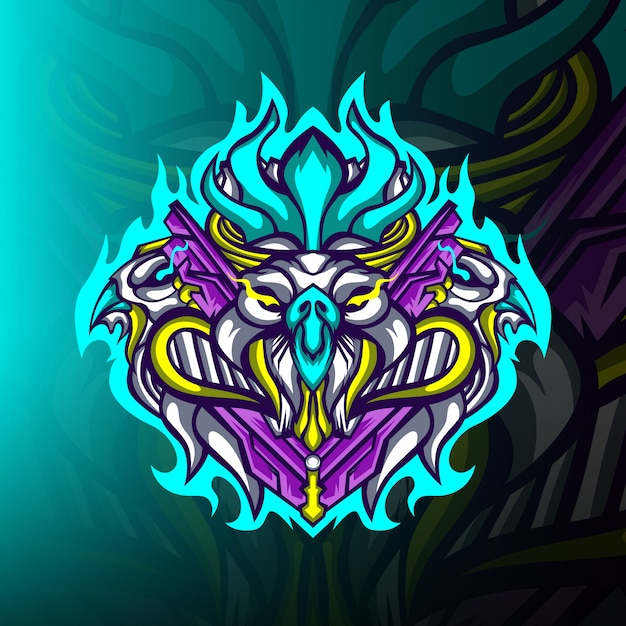 Vektor eagle monster gaming maskottchen logo