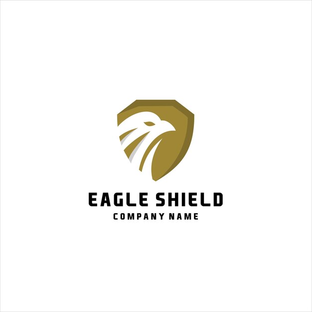 Eagle shield logo design-vektorvorlage negativer raumstil