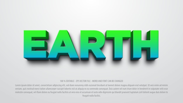 Earth 3d editierbarer texteffekt