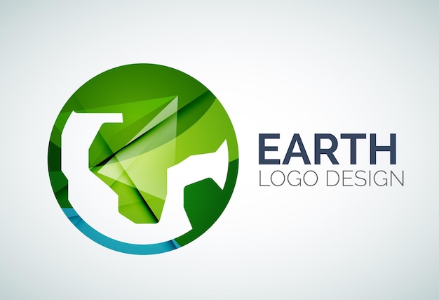 Earth-logo-design aus farbstücken