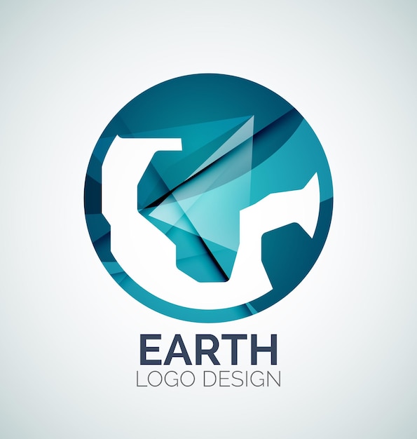 Vektor earth-logo-design aus farbstücken