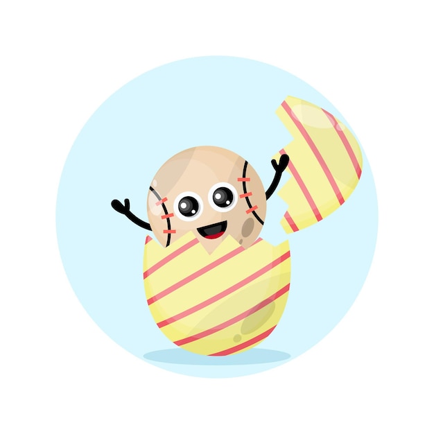 Easter egg base ball niedliches charakter maskottchen