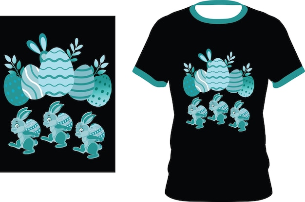 Vektor easter egg bunny t-shirt-design