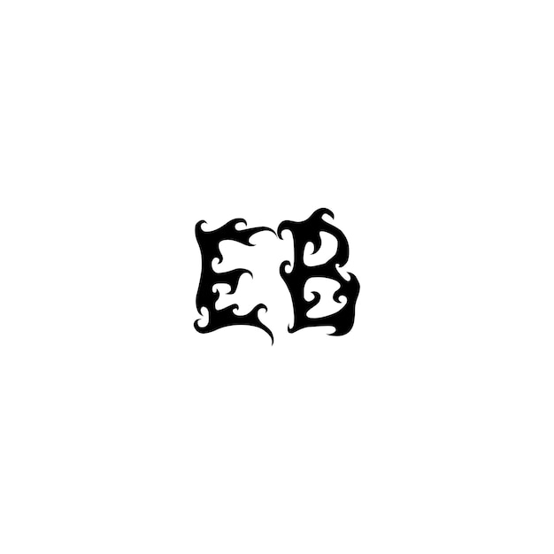 EB-Monogramm-Logo-Design, Buchstabe, Text, Name, Symbol, einfarbig, Logo, Alphabet, Zeichen, einfaches Logo