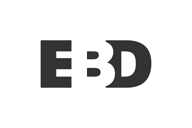 EBD-Logo-Design Anfangsbuchstabe E B D Fettbuchstaben für Tech-Startups Beratung Unternehmensbranding Kreativer Firmenname Schlagzeilen Typographie Identität trendiges Logo