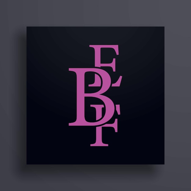 Vektor ebf-buchstabe, luxuriöse schwarze logo-vorlage