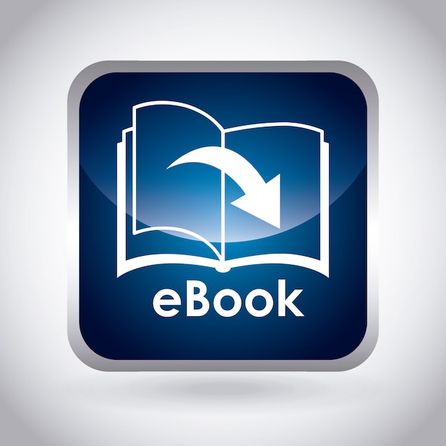 Vektor ebook design über grauer hintergrundvektorillustration