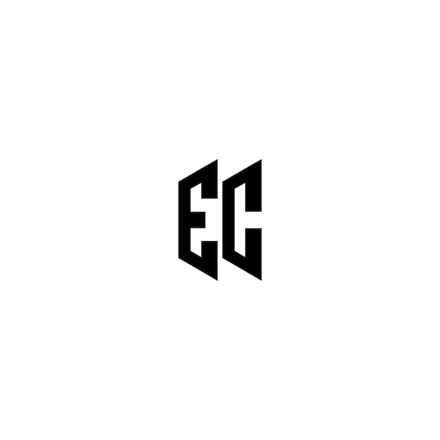 EC-Monogramm-Logo-Design, Buchstabe, Text, Name, Symbol, einfarbig, Logo, Alphabet, Zeichen, einfaches Logo