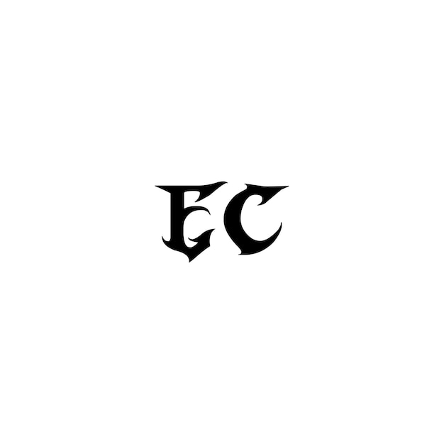 EC-Monogramm-Logo-Design, Buchstabe, Text, Name, Symbol, einfarbig, Logo, Alphabet, Zeichen, einfaches Logo