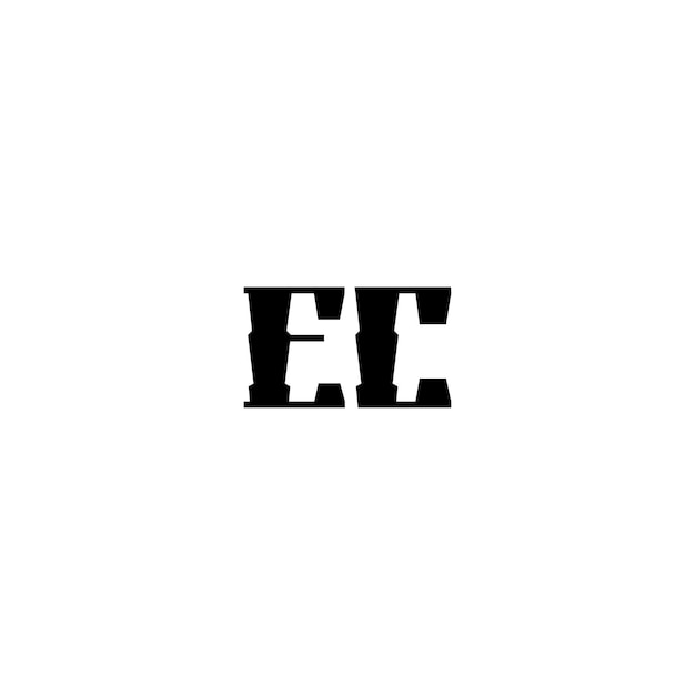 EC-Monogramm-Logo-Design, Buchstabe, Text, Name, Symbol, einfarbig, Logo, Alphabet, Zeichen, einfaches Logo