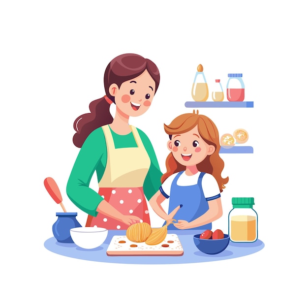 Echte Familienmomente Vektorillustrationskonzepte
