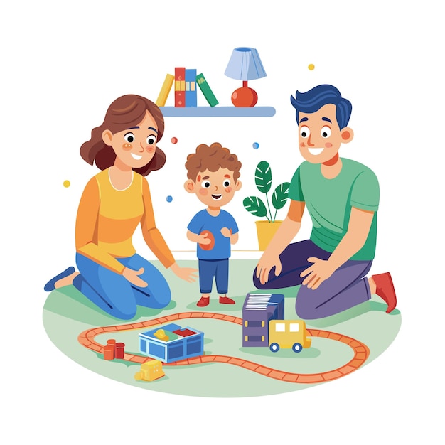 Echte Familienmomente Vektorillustrationskonzepte