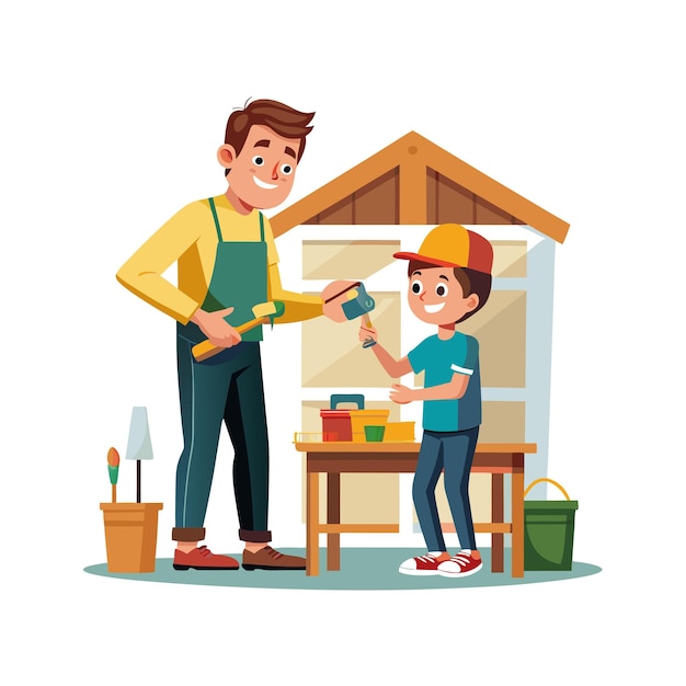 Echte Familienmomente Vektorillustrationskonzepte