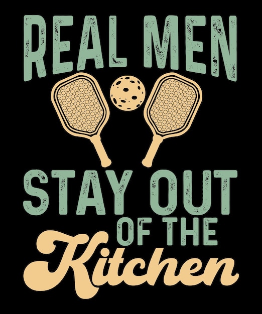 Vektor echte männer halten sich vom küchen-t-shirt-design fern