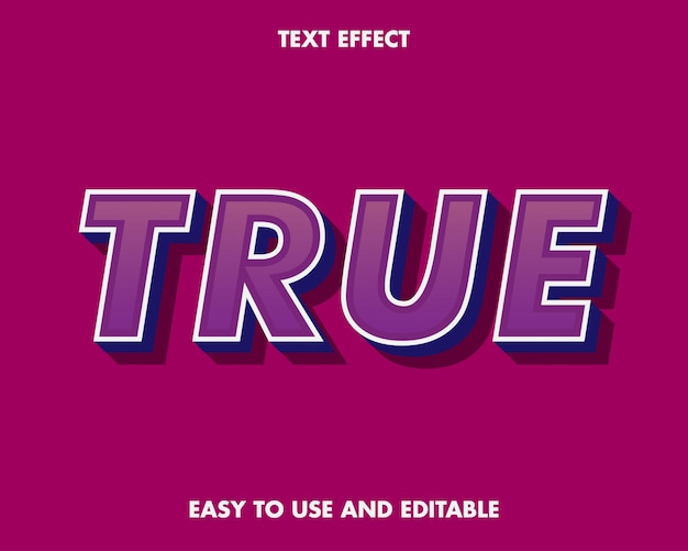 Echter Texteffekt mit modernem Stil. Einfach zu bedienen und bearbeitbar. Premium-Vektor