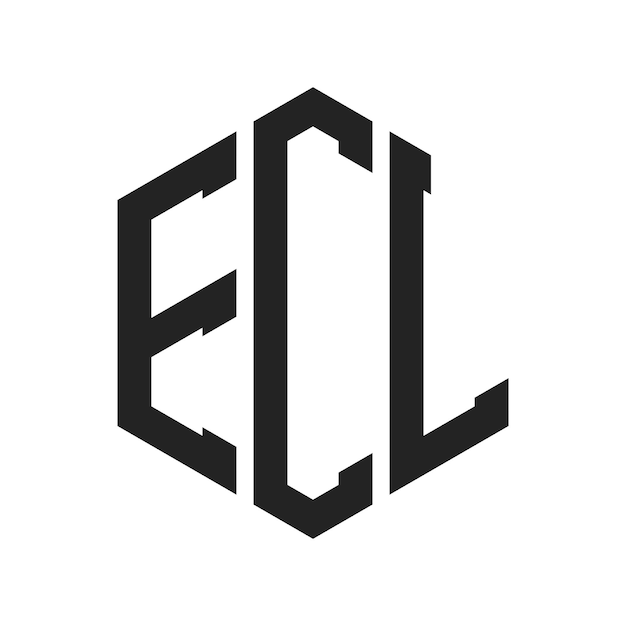 ECL-Logo-Design Anfangsbuchstaben ECL-Monogramm-Logo in sechseckiger Form