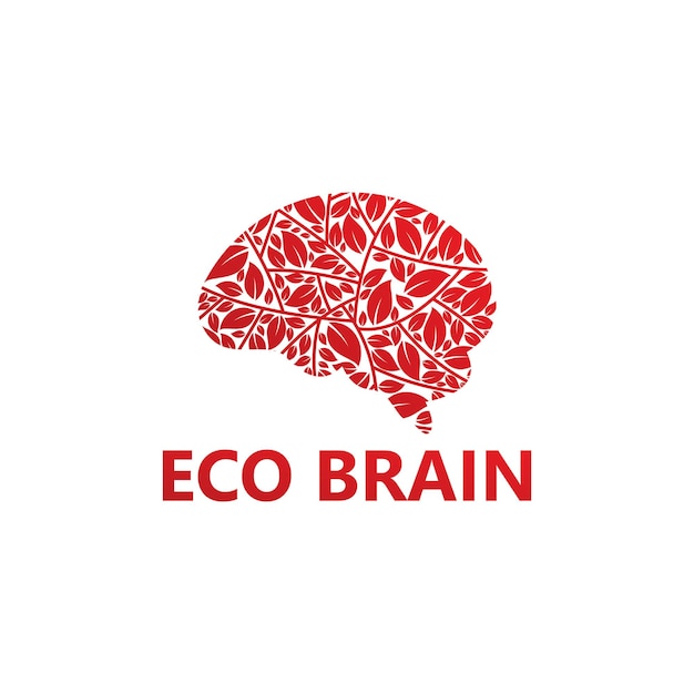 Eco Brain Logo Template Design Vektor, Emblem, Designkonzept, Kreatives Symbol, Icon