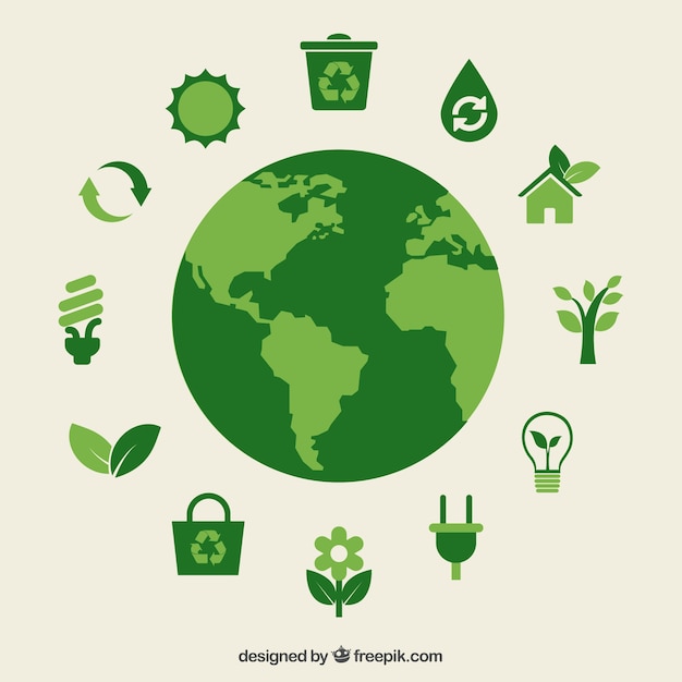 Vektor eco erde und grünen symbole