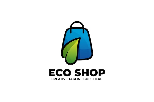 Eco green einkaufstasche monoline logo