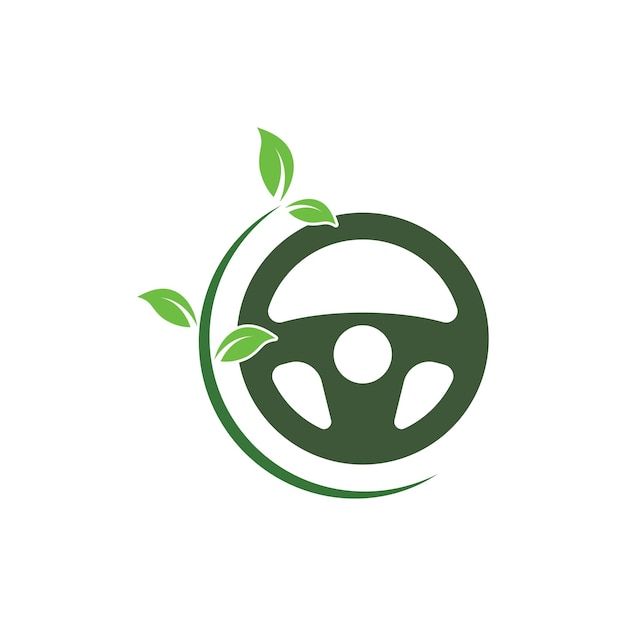 Eco-lenkrad-logo-symbol, vektorgrafik-design