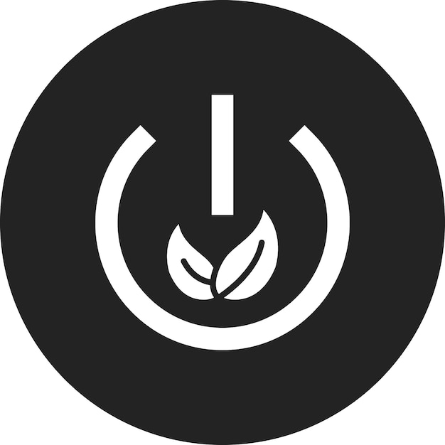 Vektor eco power button-icon-vektorbild kann für nachhaltige energie verwendet werden