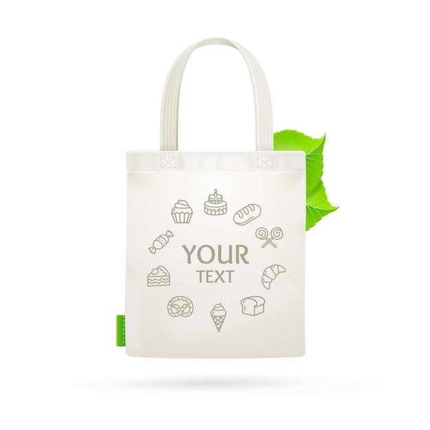 Eco Stoff Stoff Tasche Tasche mit Platz für Ihren Text.