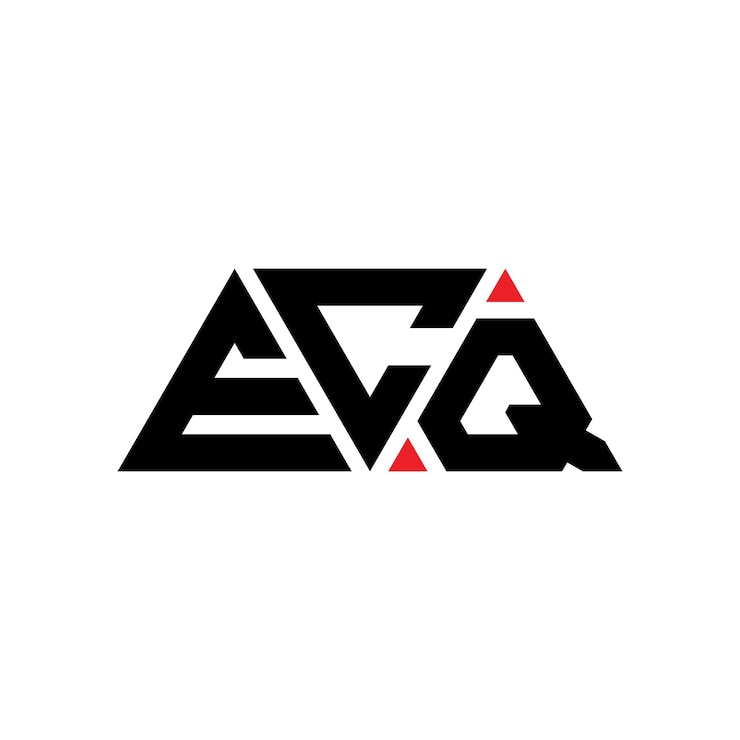 Vektor ecq dreieckbuchstaben-logo-design mit dreiecksform ecq dreieckslogo-design monogramm ecq dreiecksvektor-logotyp mit roter farbe ecq dreieckiges logo einfach elegant und luxuriös logo ecq