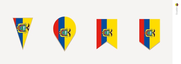 Ecuador-flagge in vertikaler designvektorillustration