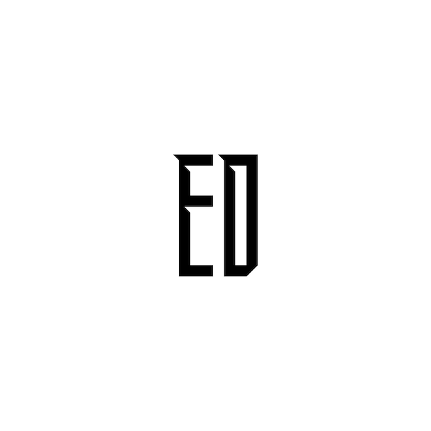 ED-Monogramm-Logo-Design, Buchstabe, Text, Name, Symbol, einfarbig, Logo, Alphabet, Zeichen, einfaches Logo