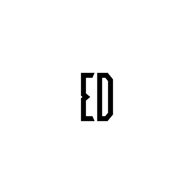 ED-Monogramm-Logo-Design, Buchstabe, Text, Name, Symbol, einfarbig, Logo, Alphabet, Zeichen, einfaches Logo