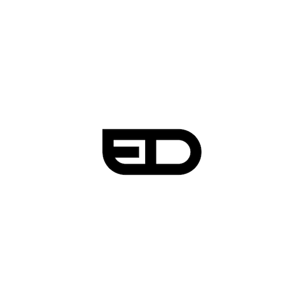 ED-Monogramm-Logo-Design, Buchstabe, Text, Name, Symbol, einfarbig, Logo, Alphabet, Zeichen, einfaches Logo
