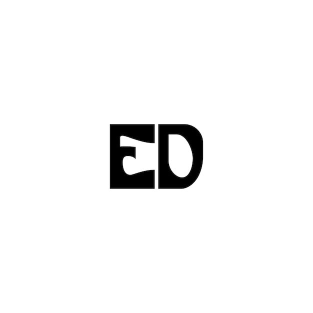 ED-Monogramm-Logo-Design, Buchstabe, Text, Name, Symbol, einfarbig, Logo, Alphabet, Zeichen, einfaches Logo