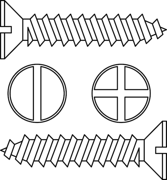 Vektor edelstahlschraube vektorillustration