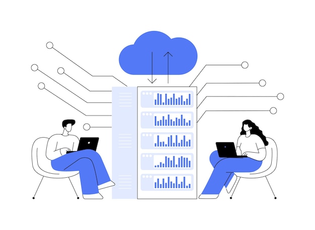 Vektor edge-computing-abstrakte konzeptvektorillustration