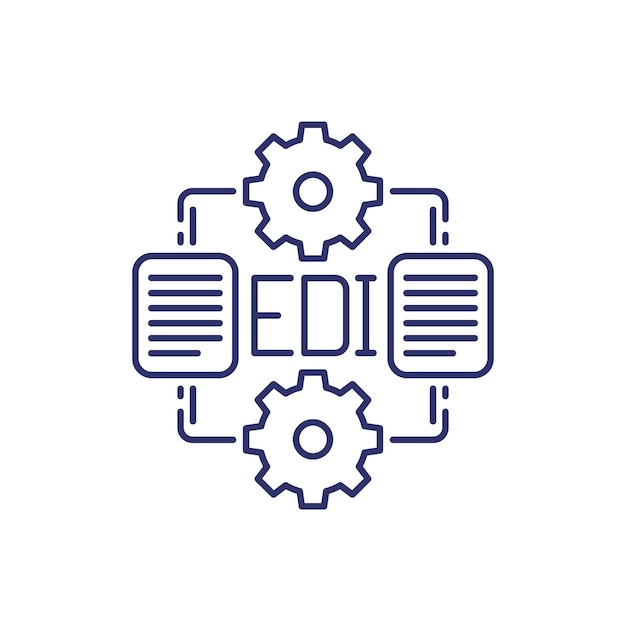 Edi-symbol liniendesign für den elektronischen datenaustausch