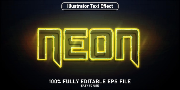Vektor edit table text neon-effekt
