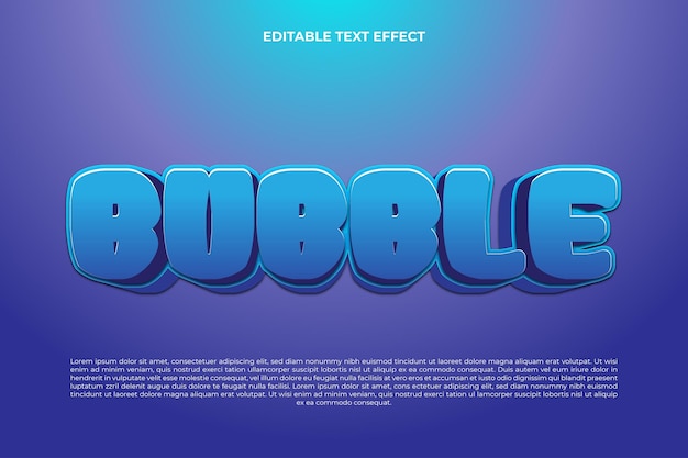 Editierbare Texteffektblase blau