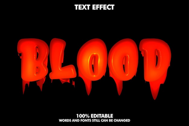 Editierbare Texteffekte für Blut