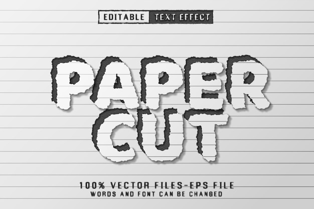 Editierbarer Text-Effekt aus geschnittenem Papier