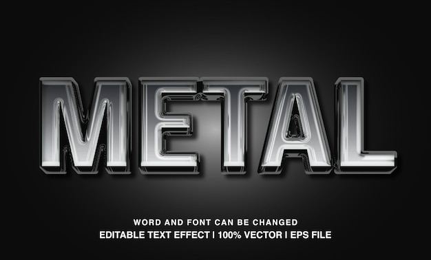 Editierbarer Text-Effekt aus Metallsilber