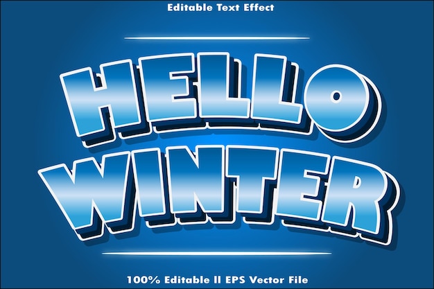 Editierbarer text-effekt hallo winter