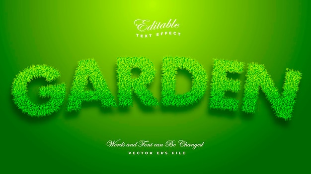 Editierbarer Text-Effekt-Stil im Grass Garden