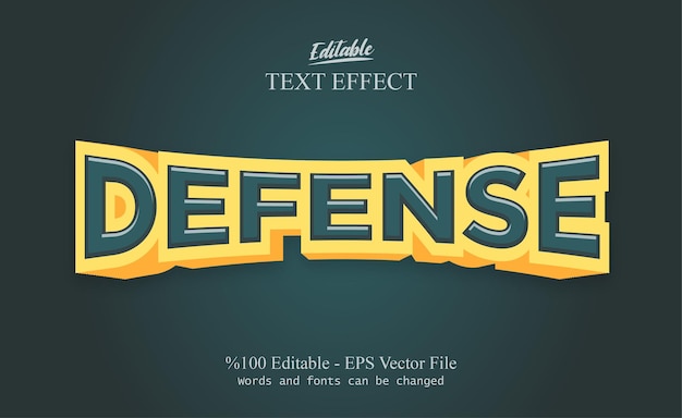 Vektor editierbarer texteffekt für verteidigung