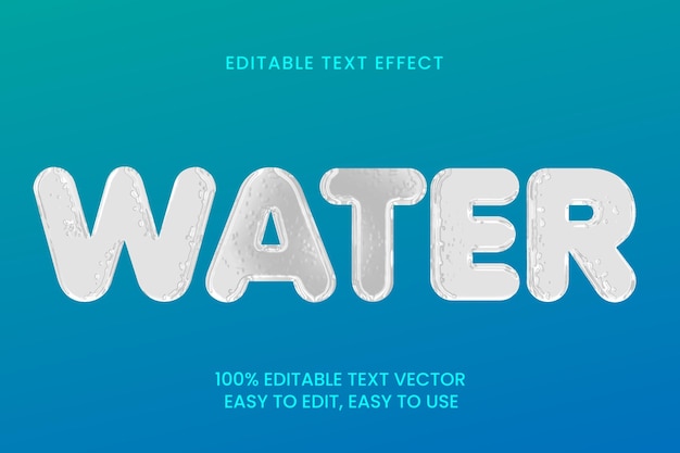 Editierbarer Vektor des Wassertexteffekts