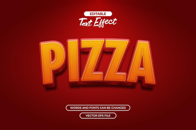 Editierbarer Vektortext-Effekt für Pizza
