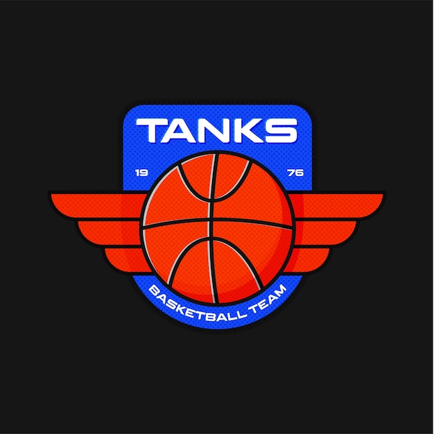 Editierbares logo des basketballteams vektor basketballball