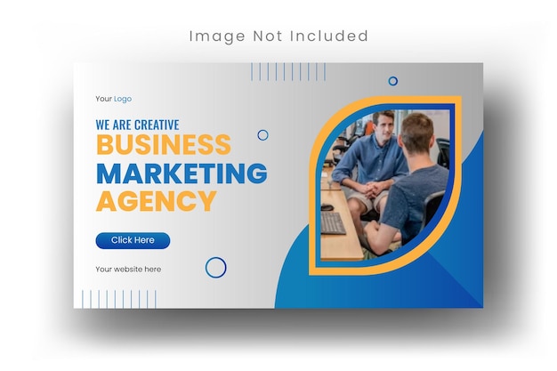 Editierbares Web-Banner mit Geschäftsmarketing-Video-Miniaturbild