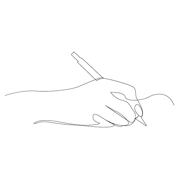 Education Pen kontinuierliche einzeilige Umrissvektorzeichnung und einfaches einzeiliges minimalistisches Design