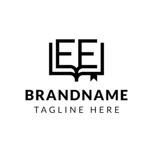 Ee book letters logo geeignet für geschäfte im zusammenhang mit büchern mit ee-initialen.